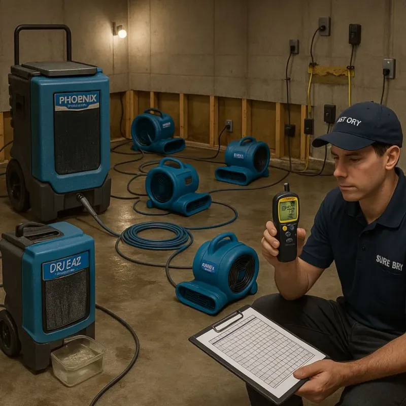 Structural Drying and Dehumidification process in Mount Pulaski, IL